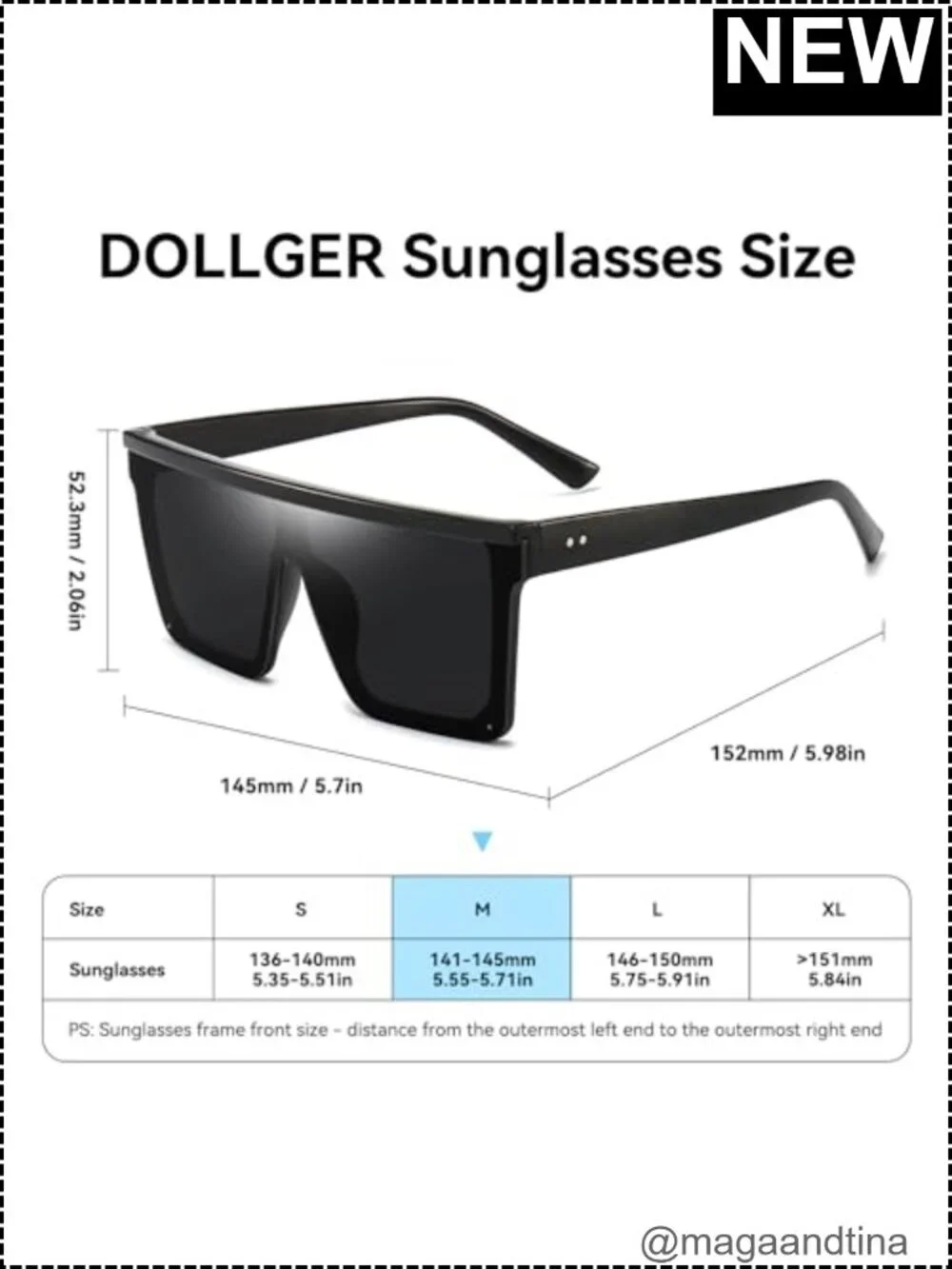 Oversized Square Sunglasses UV400 Protection Flat Top Retro Shades